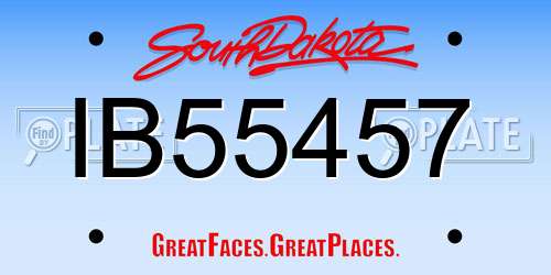 IB55457 South Dakota License Plate
