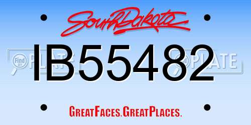 IB55482 South Dakota License Plate