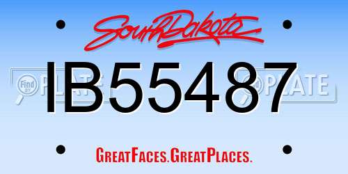 IB55487 South Dakota License Plate