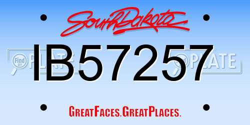 IB57257 South Dakota License Plate
