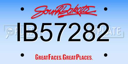 IB57282 South Dakota License Plate