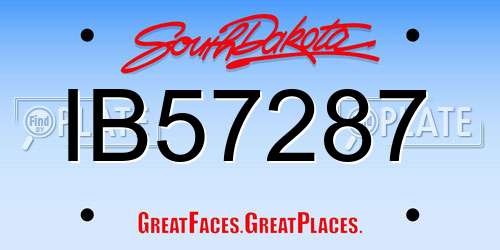 IB57287 South Dakota License Plate