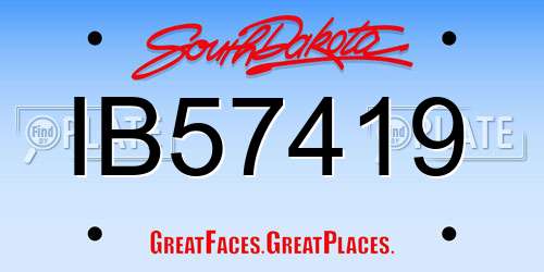 IB57419 South Dakota License Plate