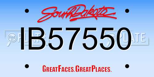 IB57550 South Dakota License Plate