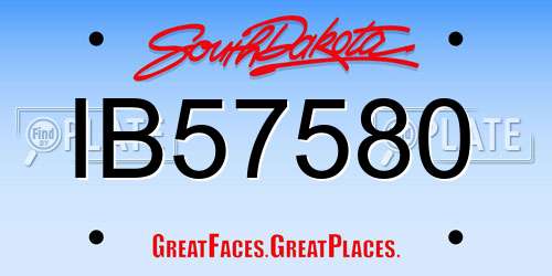 IB57580 South Dakota License Plate