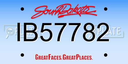 IB57782 South Dakota License Plate