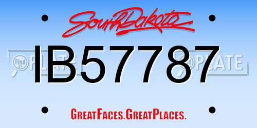 IB57787 South Dakota License Plate