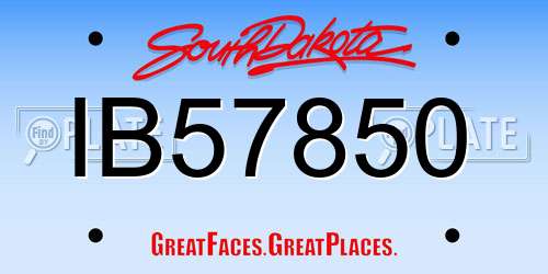 IB57850 South Dakota License Plate
