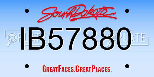 IB57880 South Dakota License Plate
