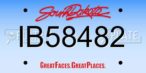 IB58482 South Dakota License Plate