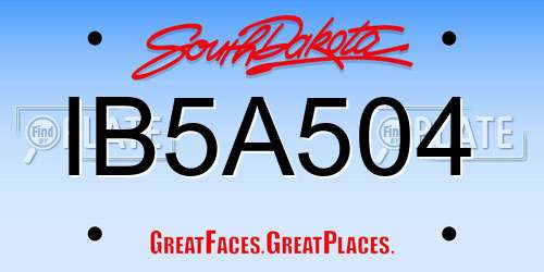 IB5A504 South Dakota License Plate
