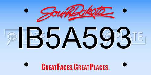 IB5A593 South Dakota License Plate