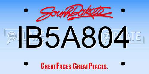 IB5A804 South Dakota License Plate