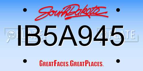 IB5A945 South Dakota License Plate