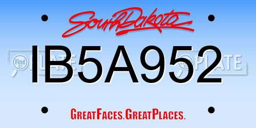 IB5A952 South Dakota License Plate