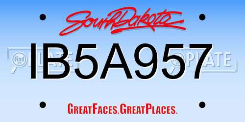 IB5A957 South Dakota License Plate