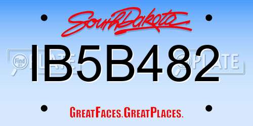 IB5B482 South Dakota License Plate