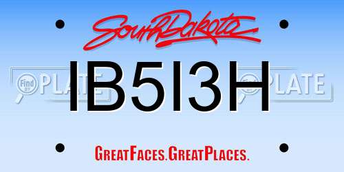IB5I3H South Dakota License Plate