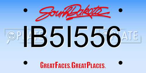 IB5I556 South Dakota License Plate