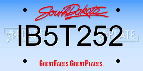 IB5T252 South Dakota License Plate