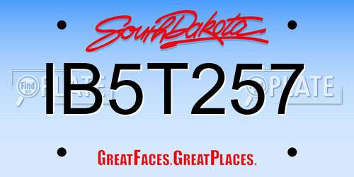 IB5T257 South Dakota License Plate