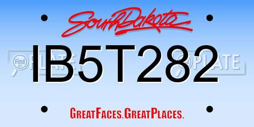 IB5T282 South Dakota License Plate