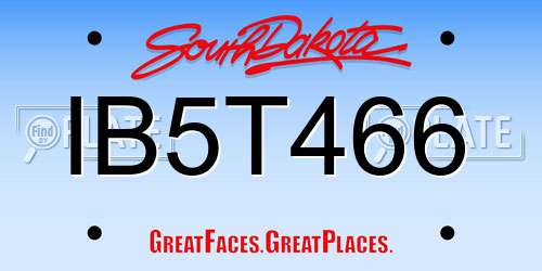 IB5T466 South Dakota License Plate