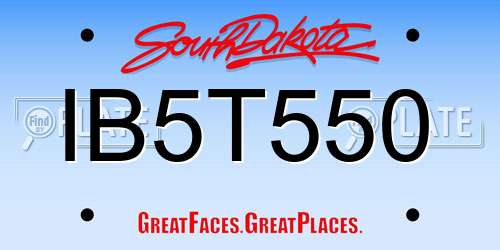 IB5T550 South Dakota License Plate