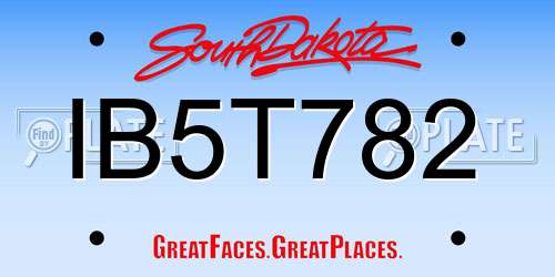 IB5T782 South Dakota License Plate
