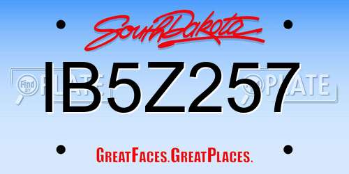 IB5Z257 South Dakota License Plate