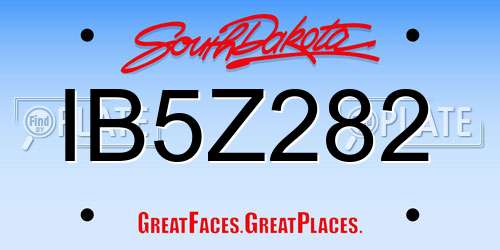 IB5Z282 South Dakota License Plate