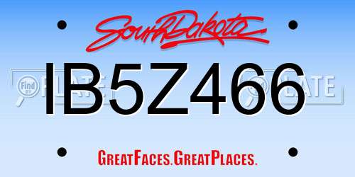 IB5Z466 South Dakota License Plate