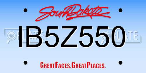 IB5Z550 South Dakota License Plate