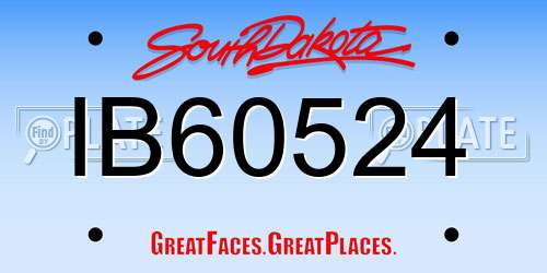 IB60524 South Dakota License Plate