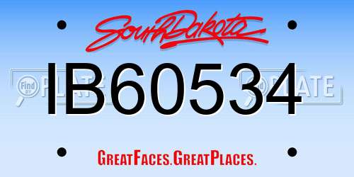 IB60534 South Dakota License Plate