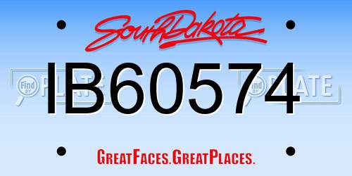 IB60574 South Dakota License Plate