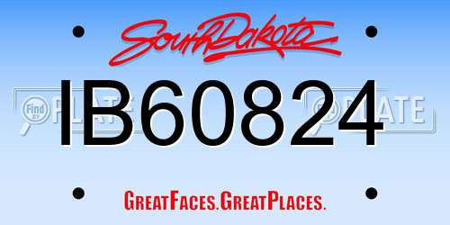 IB60824 South Dakota License Plate