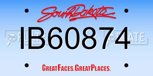IB60874 South Dakota License Plate