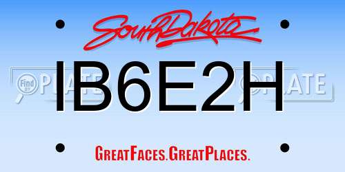 IB6E2H South Dakota License Plate