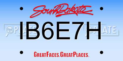 IB6E7H South Dakota License Plate