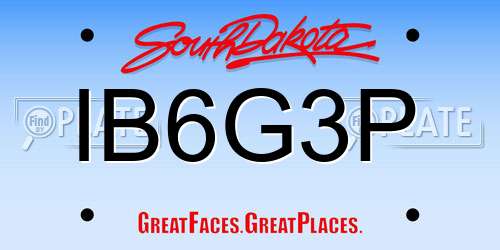 IB6G3P South Dakota License Plate