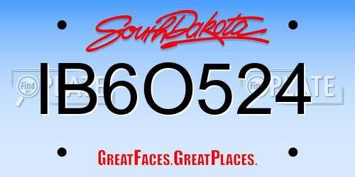 IB6O524 South Dakota License Plate