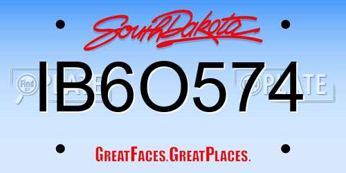 IB6O574 South Dakota License Plate