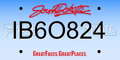 IB6O824 South Dakota License Plate