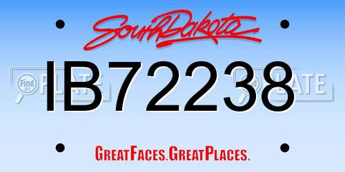 IB72238 South Dakota License Plate