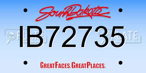 IB72735 South Dakota License Plate