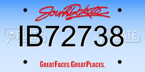 IB72738 South Dakota License Plate