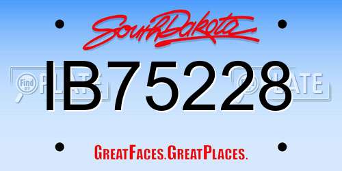 IB75228 South Dakota License Plate