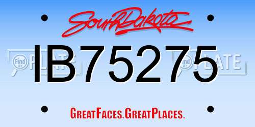IB75275 South Dakota License Plate