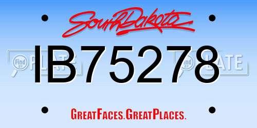 IB75278 South Dakota License Plate